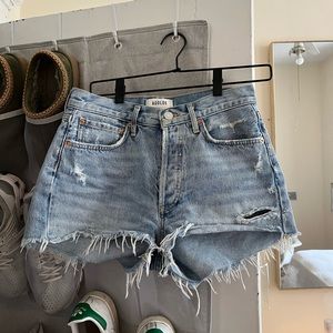 PARKER VINTAGE HI RISE CUT OFF DENIM SHORT IN SWAPMEET